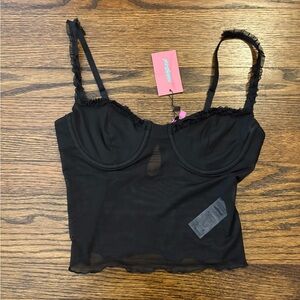 Edikted Black Sheer Top